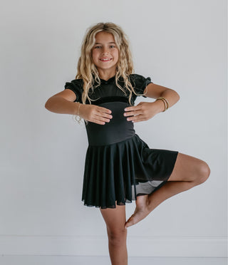 Black Sheer Skirted Leotard