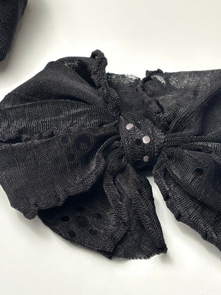 Ruffle Clip | Black Sequin