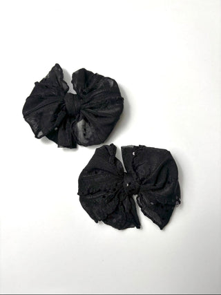 Ruffle Clip | Black Sequin