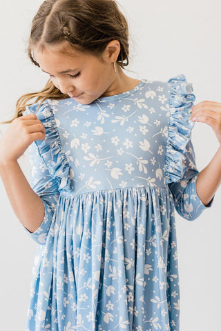 Bluebell 3/4 Sleeve Ruffle Twirl Dress