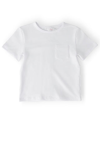 Boys White S/S Pocket Tee