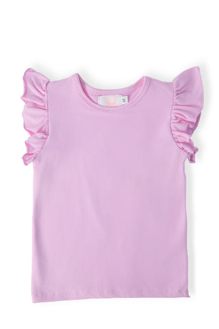 Bright Lilac S/S Ruffle Tee