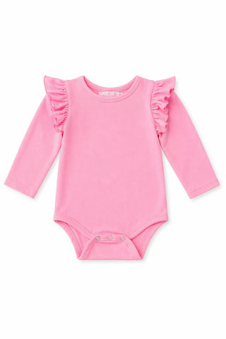 Bubblegum Pink L/S Flutter Bodysuit