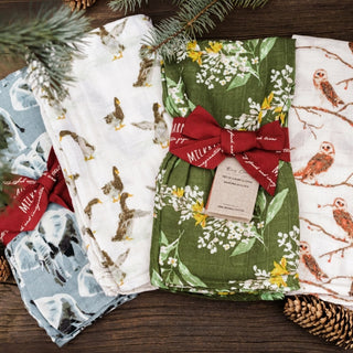 Butterfly Bamboo Muslin Two-Piece Burp Cloth Set