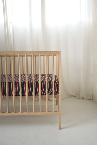 Muslin Crib Sheet | Holiday Stripe