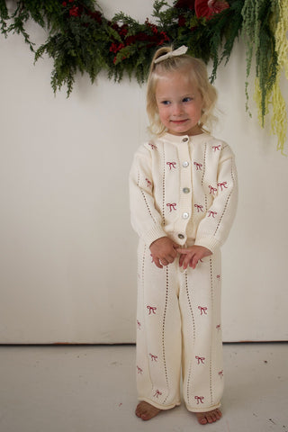 Cardigan & Knit Pant Set | Ribbons