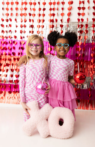 BUBBLEGUM WAVY CHECKERS DREAM TUTU DRESS