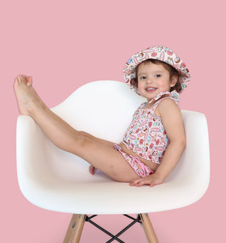 FUN IN THE SUN DREAM SMOCKED TANKINI TWO PIECE SWIM SUIT