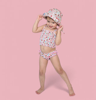 FUN IN THE SUN DREAM SMOCKED TANKINI TWO PIECE SWIM SUIT