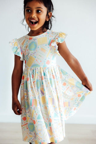 Campus Cutie Flutter Sleeve Twirl Dress