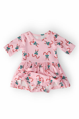Candy Cane Cutie 3/4 Sleeve Twirl Bodysuit