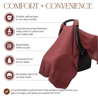 Baby Car Seat Cover by Comfy Cubs - Wine