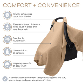Baby Car Seat Cover by Comfy Cubs - Cedar