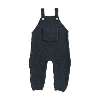 Charcoal Knit Pocket Overalls
