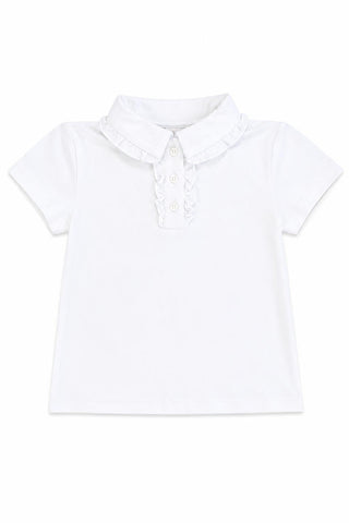White S/S Ruffle Polo