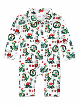 Santa Saurus L/S Polo One-Piece