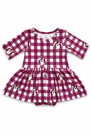 Virginia Tech Plaid Hokie 3/4 Sleeve Twirl Bodysuit