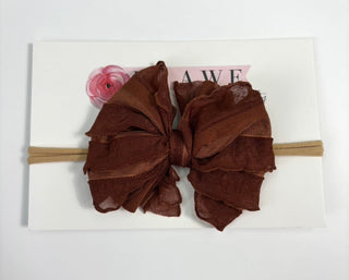 Skinny Mini Ruffled Headband | Chestnut