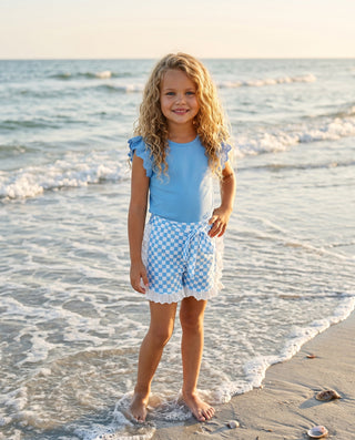 Chloe Blue Check Short Set