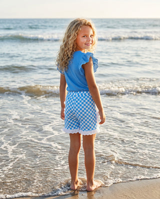 Chloe Blue Check Short Set