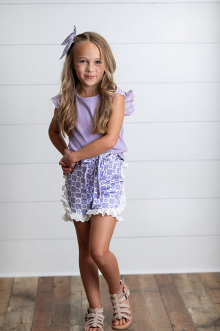 Chloe Lavender Check Short Set