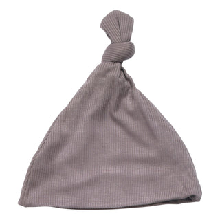 Cocoa Brown Knotted Ribbed Hat