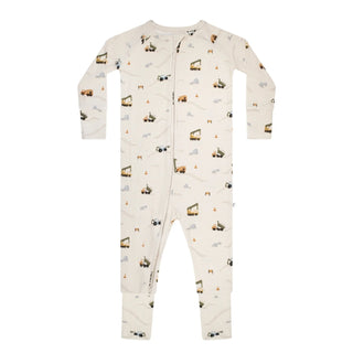 Construction Small Ribbed Zip Romper