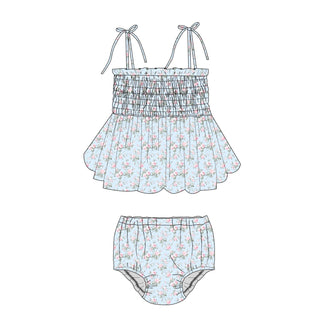 Eloise - Smocked Diaper Dress Set