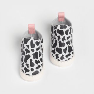 Cow Print Slip On Baby Shoe