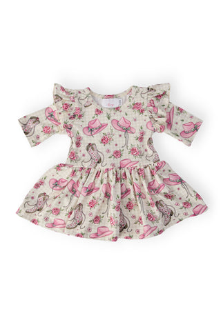 Cowgirl Cutie 3/4 Sleeve Flutter Twirl Bodysuit