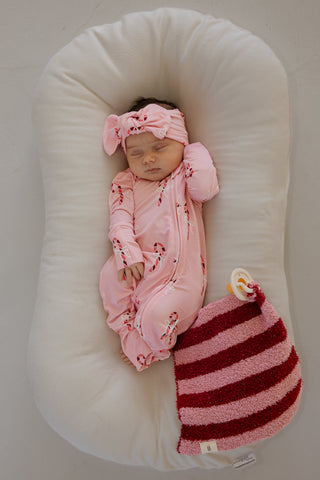Bamboo Head Wrap | Pink Candy Cane