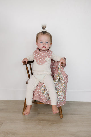 Pink Polka Dot Classic Muslin Bib
