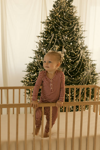 Bamboo Two Piece Pajamas | Red Gingham