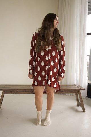 Women's Bamboo Sleeping Dress | Vintage Santa
