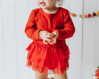 BRICK RIB DREAM TUTU BODYSUIT DRESS