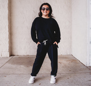 BLACK TERRY DREAM WOMEN'S PULLOVER