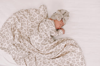 Natural Leopard | Plush Swaddle Blanket (PRE-ORDER)