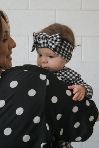 Bamboo Zip Pajamas | Black Gingham