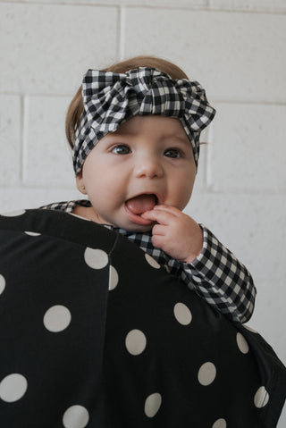 Bamboo Head Wrap | Black Gingham