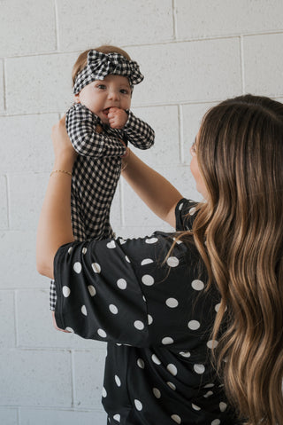 Bamboo Head Wrap | Black Gingham