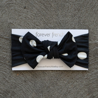 Bamboo Head Wrap | B&W Polka Dot