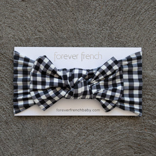 Bamboo Head Wrap | Black Gingham