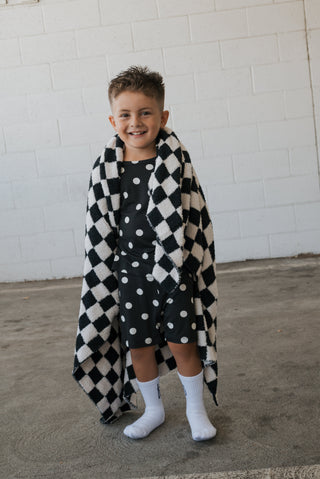 Bamboo Short Set | B&W Polka Dot
