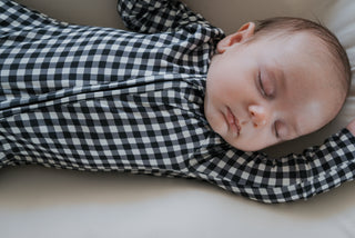 Bamboo Zip Pajamas | Black Gingham