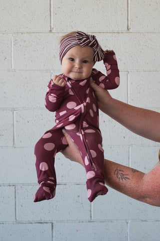Bamboo Head Wrap | Maroon Stripe