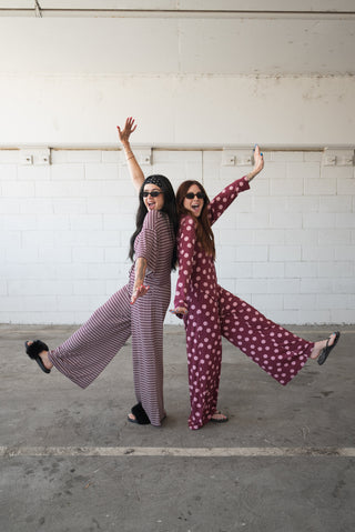 Women's Bamboo Button Up Lounge Set | Heather Rose Dot