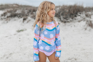 Emily Daisy Long Sleeve Rash Guard Swimsuit