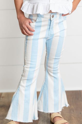 Light Blue Stripe Denim Pants