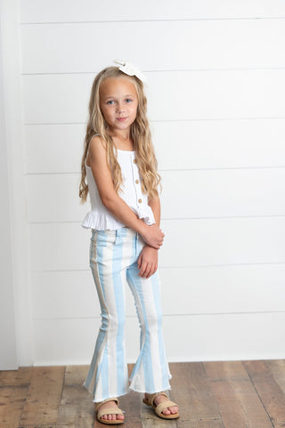 Light Blue Stripe Denim Pants