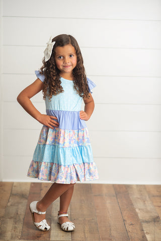 Blue Tiered Dress